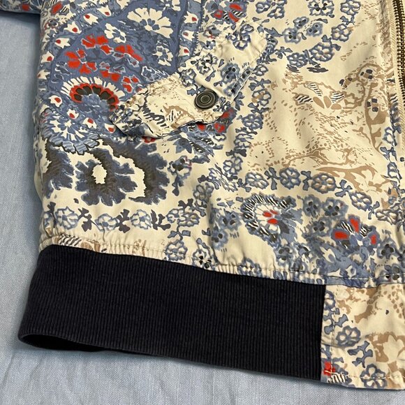 Free People Women's Bomber Jacket Zip Front Size Medium Paisley Daytrip - Picture 7 of 9